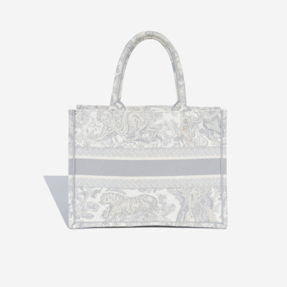 Christian Dior Small Book Tote - Grey Toile Du Jouy