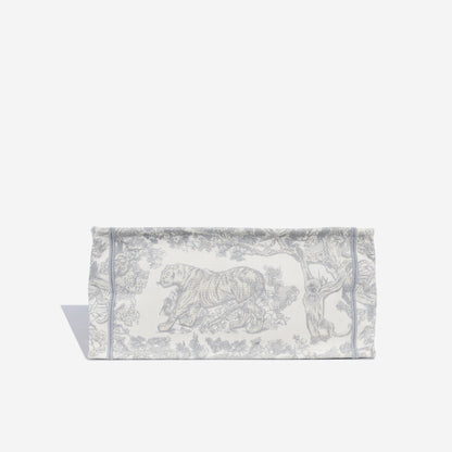 Christian Dior Small Book Tote - Grey Toile Du Jouy