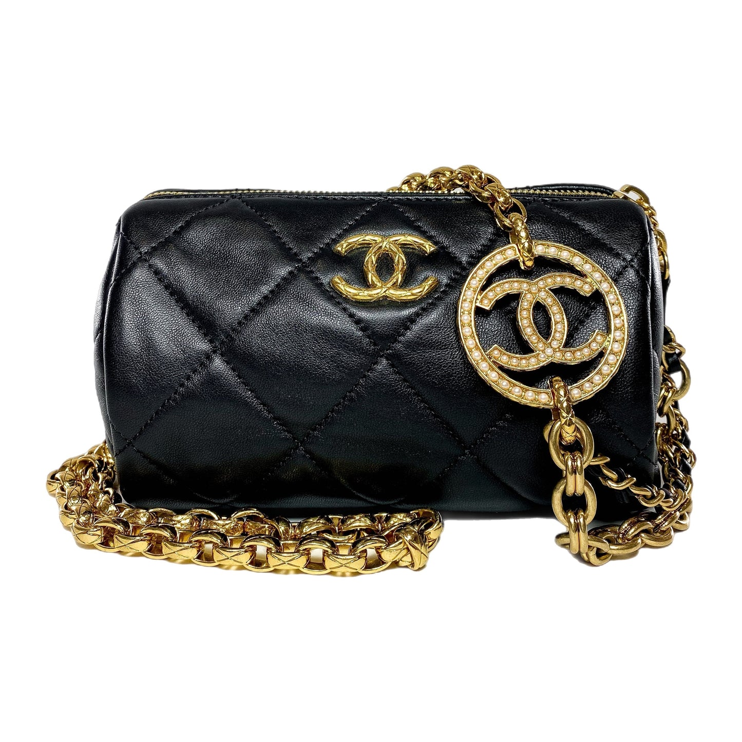 Chanel Mini Lambskin Black Shoulder Bag 4