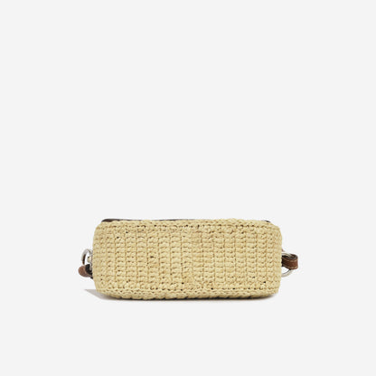 Prada Triangle Logo Plaque Flap - Raffia
