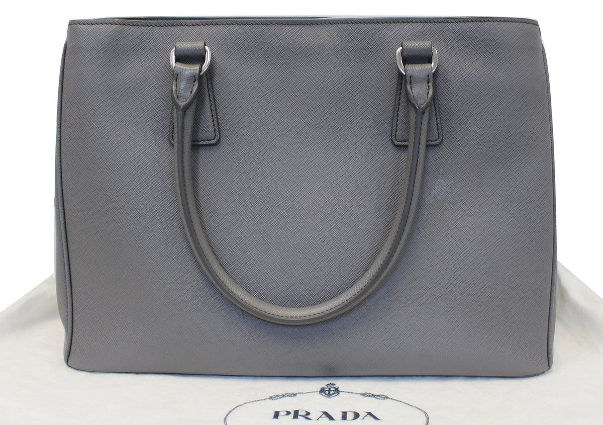 Prada Saffiano Executive Dark Grey Tote Shoulder Bag
