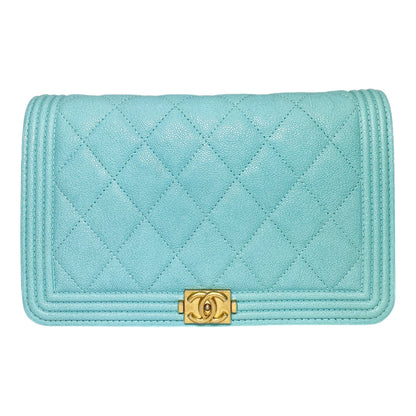 Chanel Tiffany Blue Boy Wallet on Chain