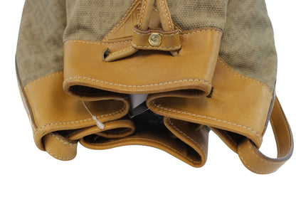 FENDI FF Leather Brown Bucket Shoulder Bag