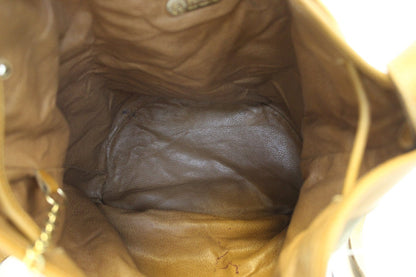 FENDI FF Leather Brown Bucket Shoulder Bag