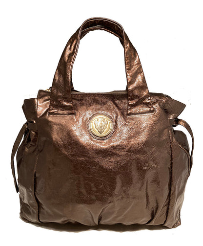 Gucci Bronze Patent Leather Hysteria Bag
