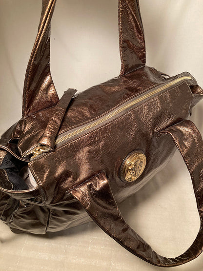 Gucci Bronze Patent Leather Hysteria Bag