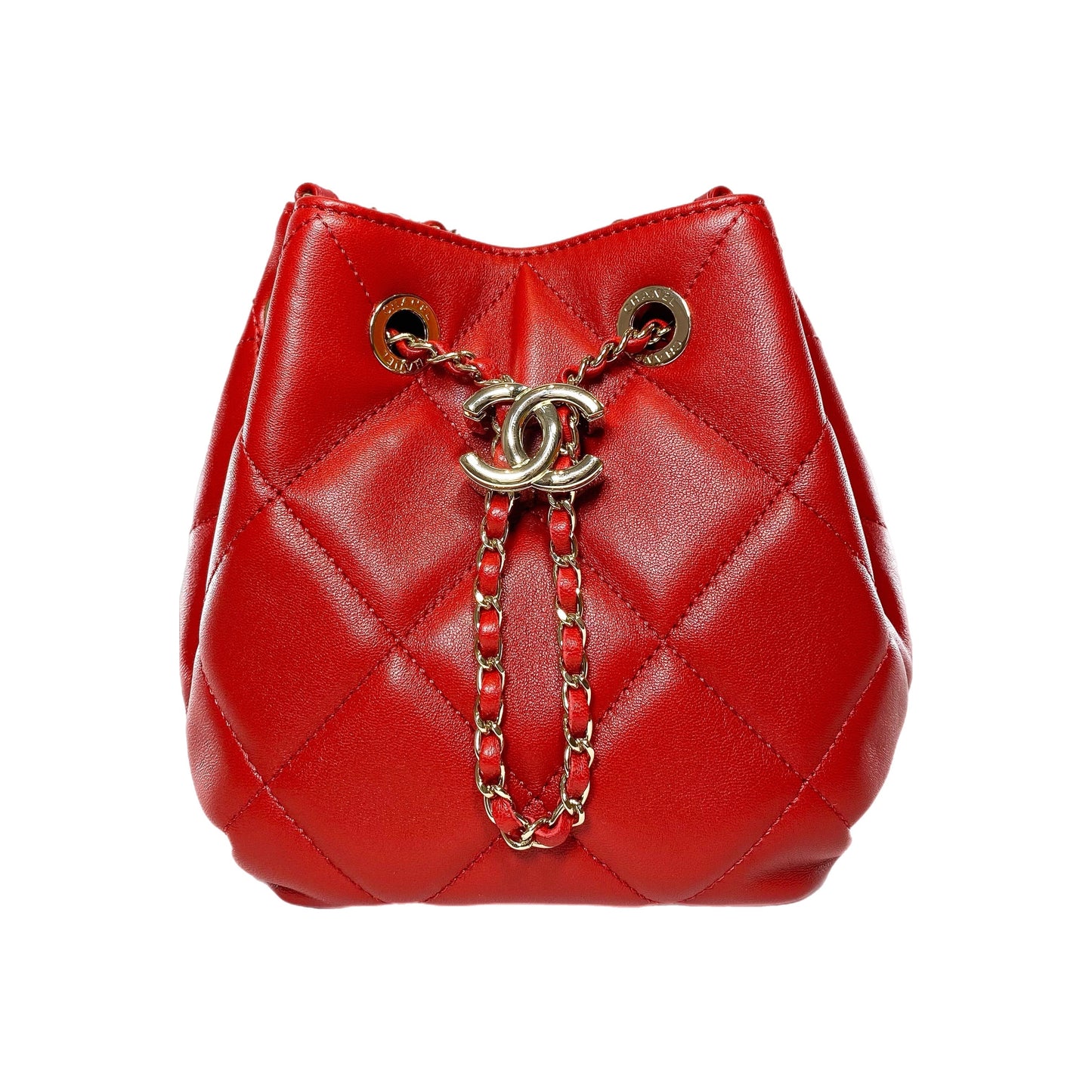 Chanel Mini Lambskin Gold Handbag 4