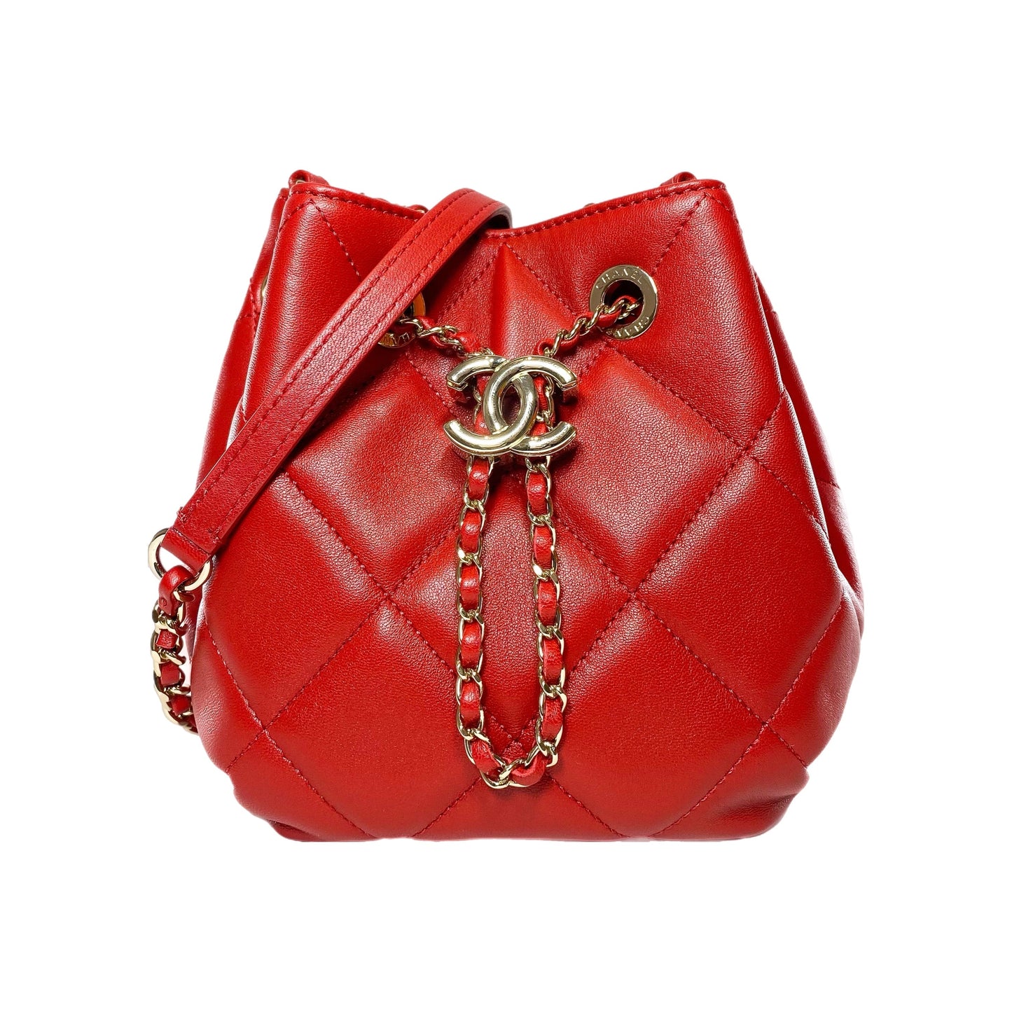 Chanel Mini Lambskin Gold Handbag 4