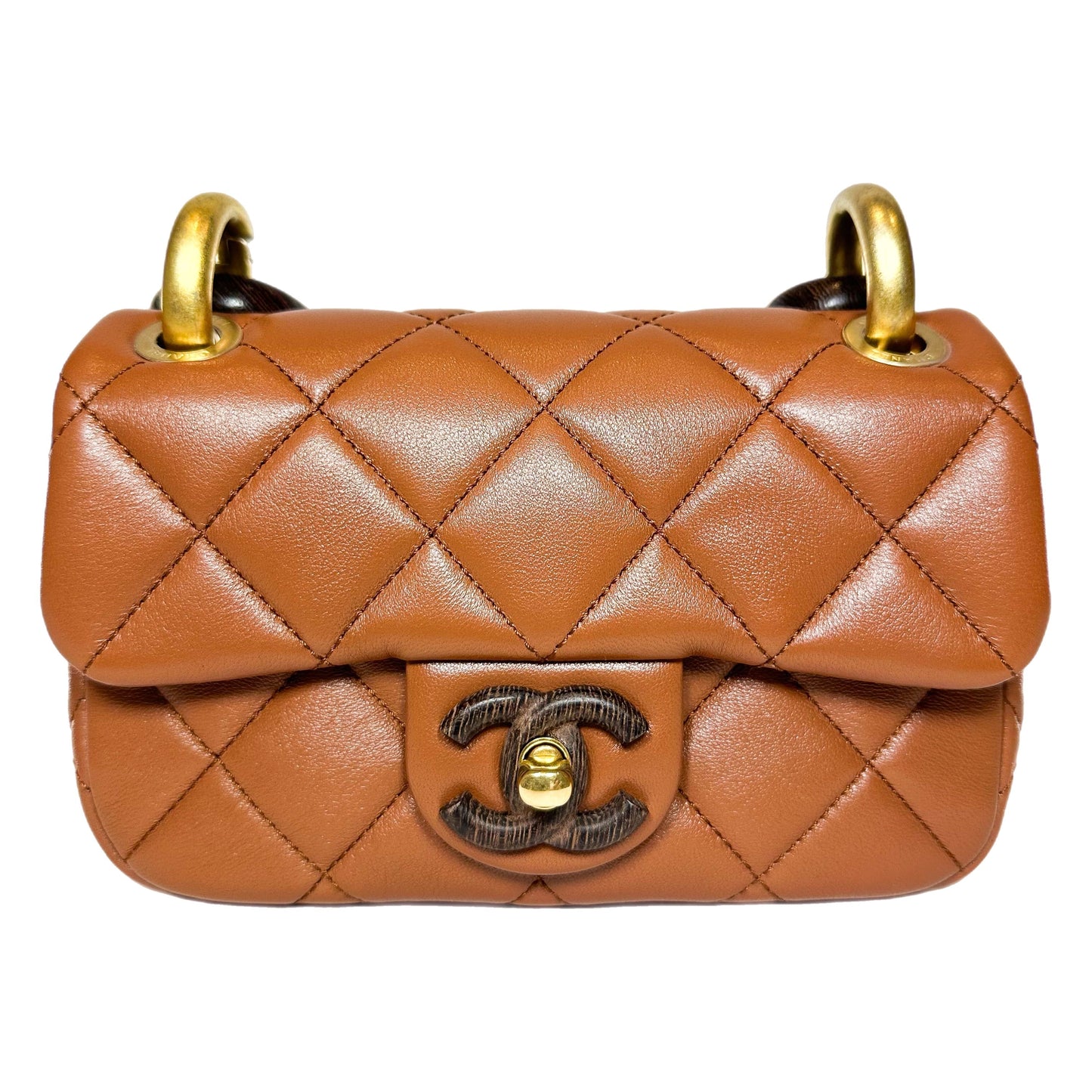 Chanel Flap Mini Lambskin Brown Shoulder Bag