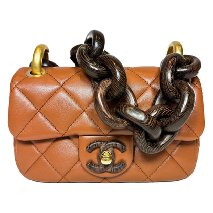 Chanel Flap Mini Lambskin Brown Shoulder Bag
