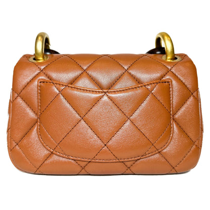 Chanel Flap Mini Lambskin Brown Shoulder Bag