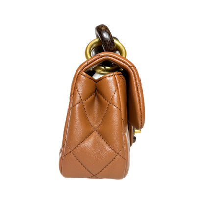 Chanel Flap Mini Lambskin Brown Shoulder Bag