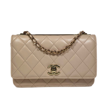 Chanel Wallet On Chain Lambskin Gold Crossbody Bag 2