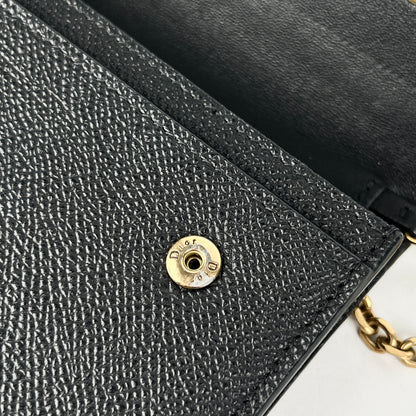 Christian Dior Long Saddle Wallet On Chain WOC Black