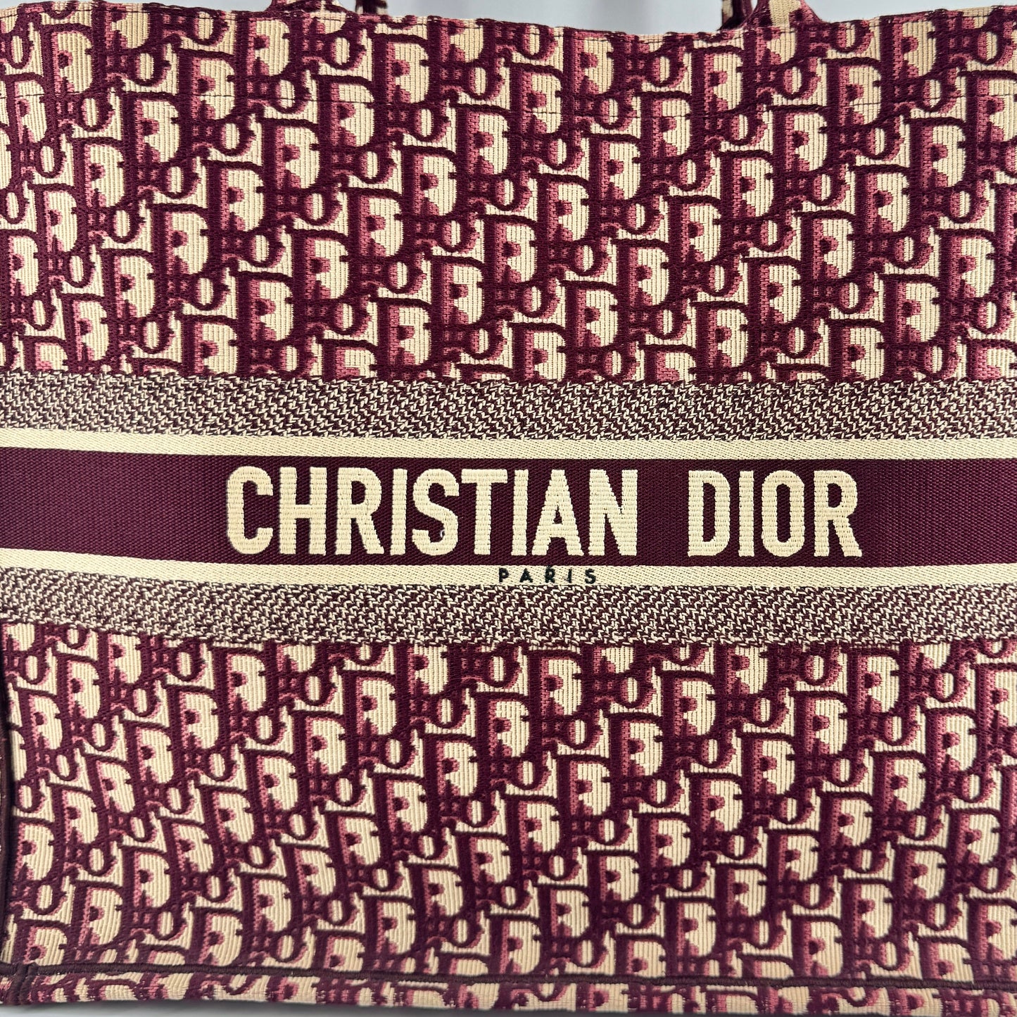Dior Oblique Large Book Tote Burgundy