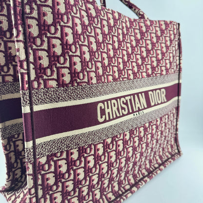 Dior Oblique Large Book Tote Burgundy