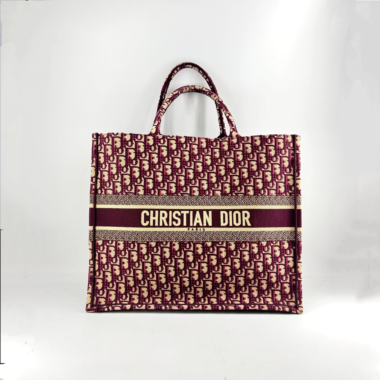Dior Oblique Large Book Tote Burgundy