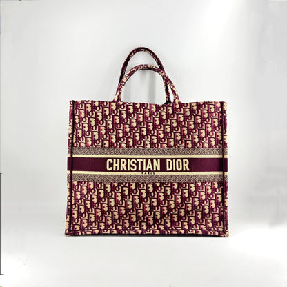 Dior Oblique Large Book Tote Burgundy