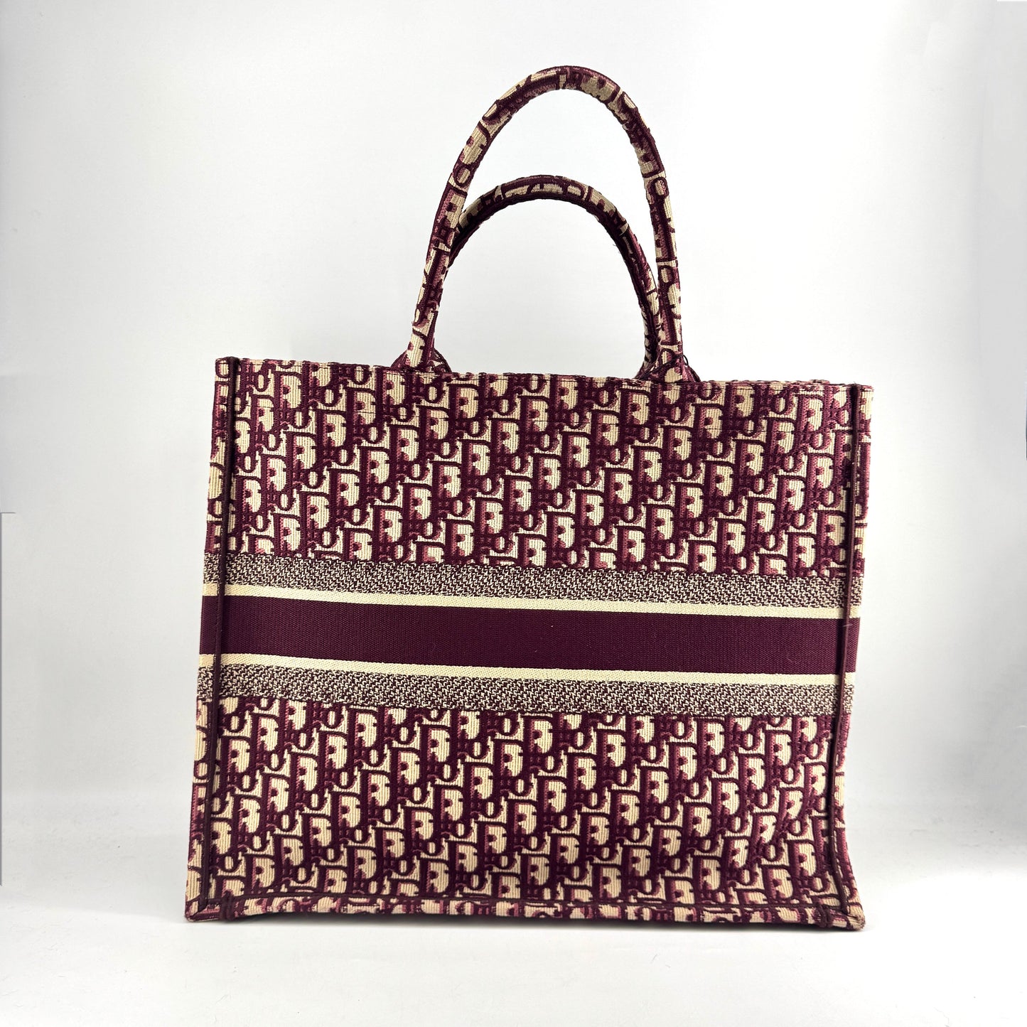 Dior Oblique Large Book Tote Burgundy