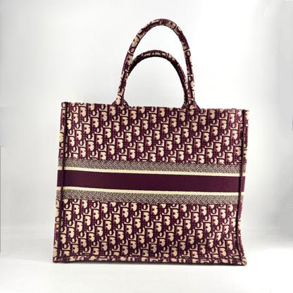 Dior Oblique Large Book Tote Burgundy