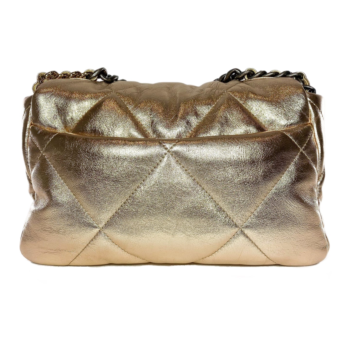 Chanel 19 Medium Metallic Rose Gold Flap Bag
