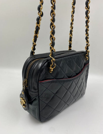 Chanel Camera Bag Lambskin Black Crossbody Bag 2