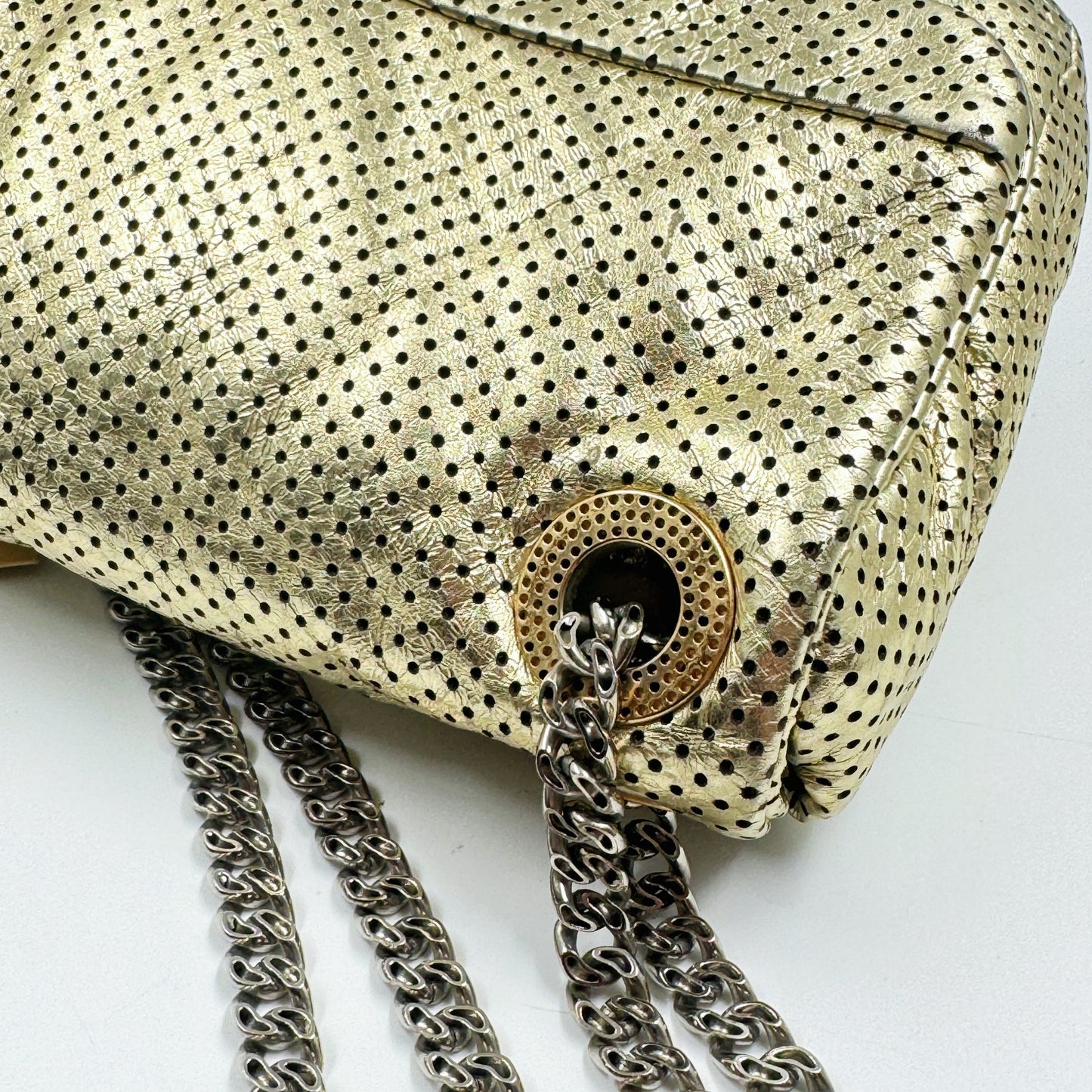 Chanel 2.55 Metallic Leather Drill Flap Bag TWS