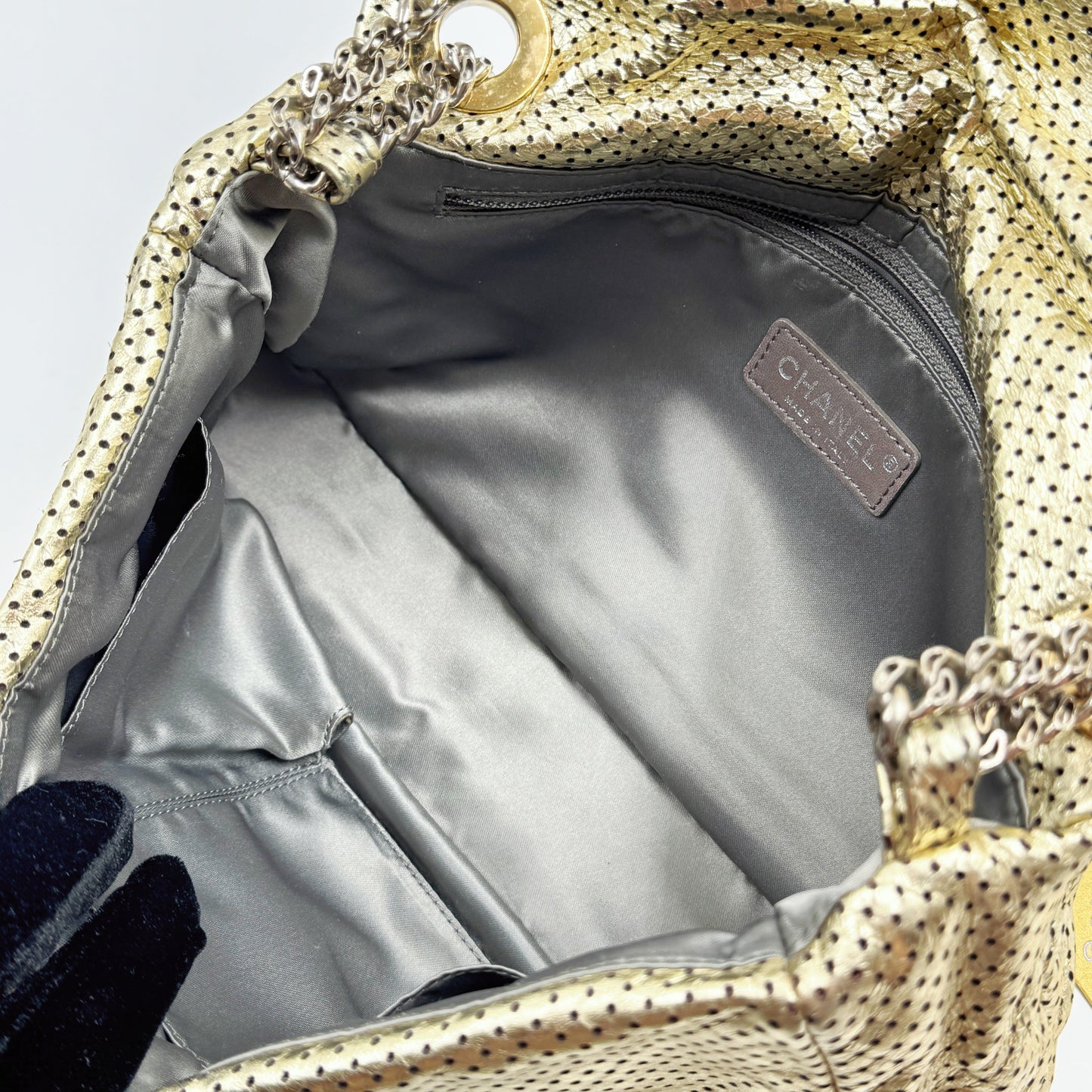 Chanel 2.55 Metallic Leather Drill Flap Bag TWS