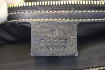GUCCI 162886 Black Leather Britt Hobo Bag
