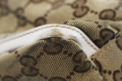 GUCCI Beige/White GG Canvas D Ring Hobo Bag - Sale
