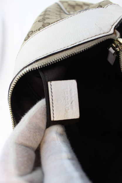 GUCCI Beige/White GG Canvas D Ring Hobo Bag - Sale