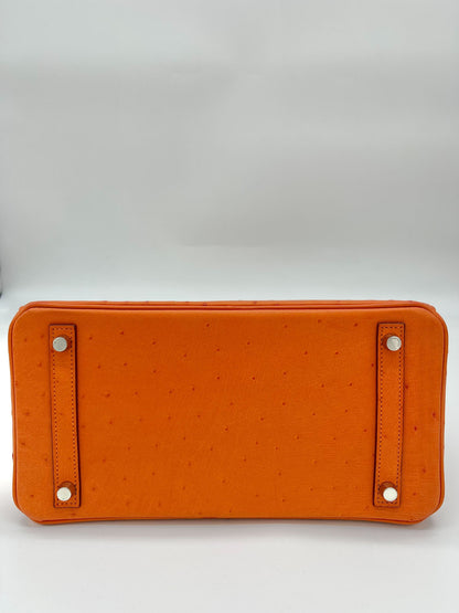Hermes Birkin 30 Ostrich 5K Tangerine Palladium Hardware