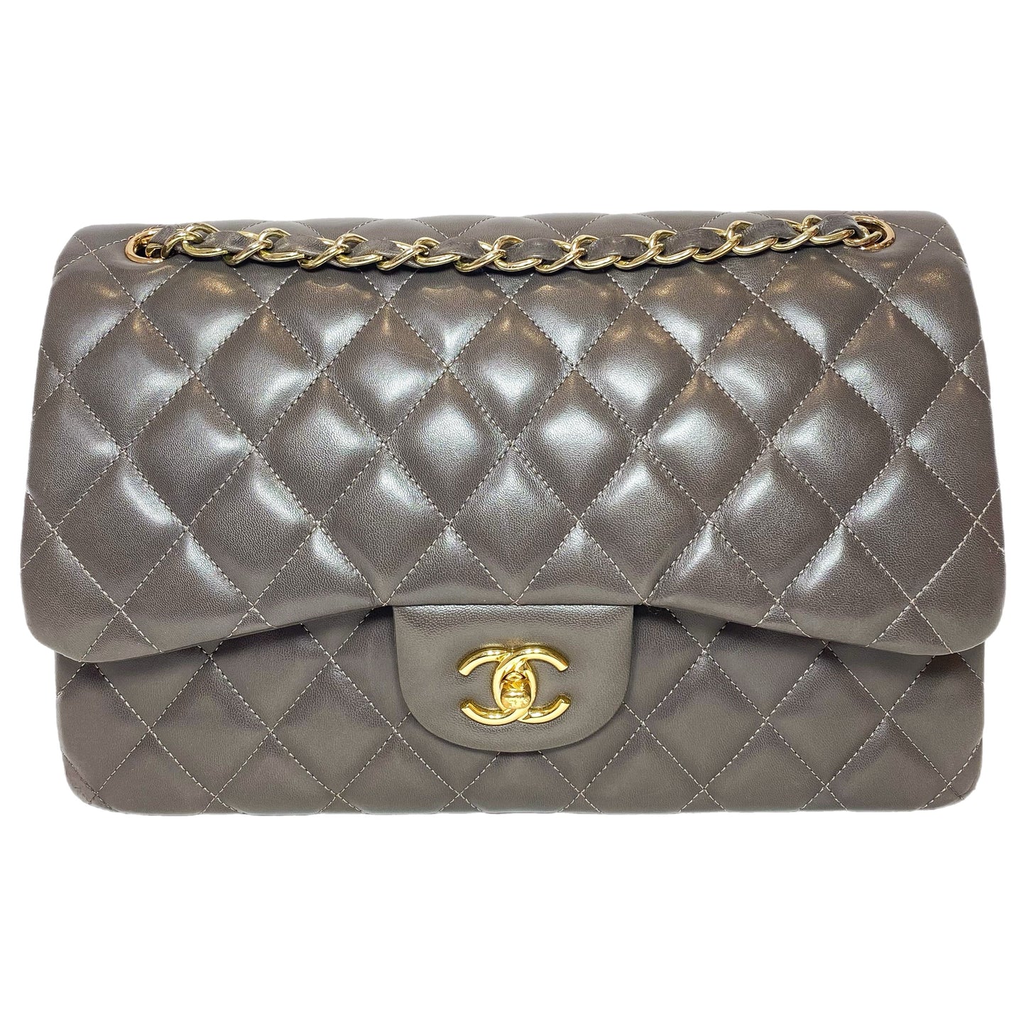 Chanel Flap Lambskin Gold Shoulder Bag 4