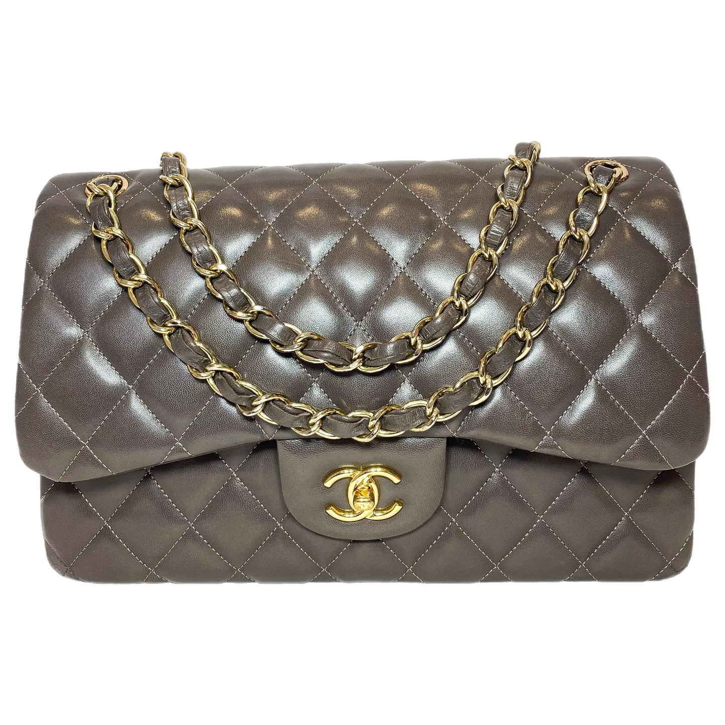 Chanel Flap Lambskin Gold Shoulder Bag 4