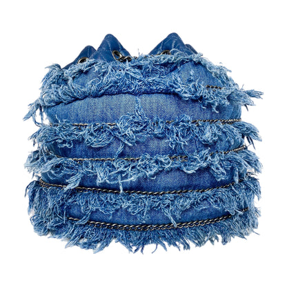 Chanel Bucket Leather Blue Handbag