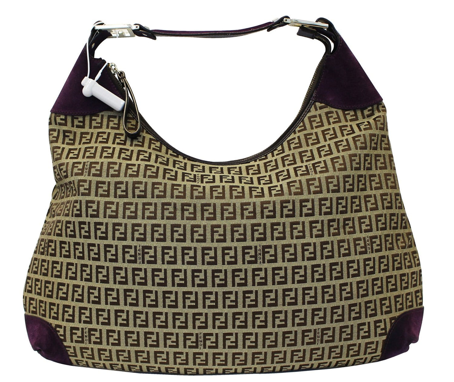 FENDI Forever Beige Monogram Canvas Hobo Bag