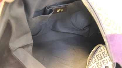FENDI Forever Beige Monogram Canvas Hobo Bag