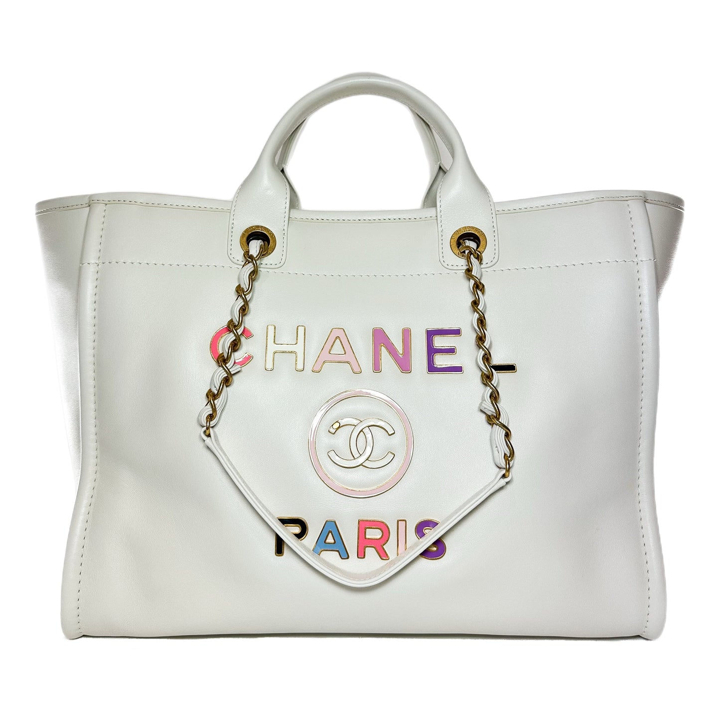 Chanel Large Canvas White Tote Bag