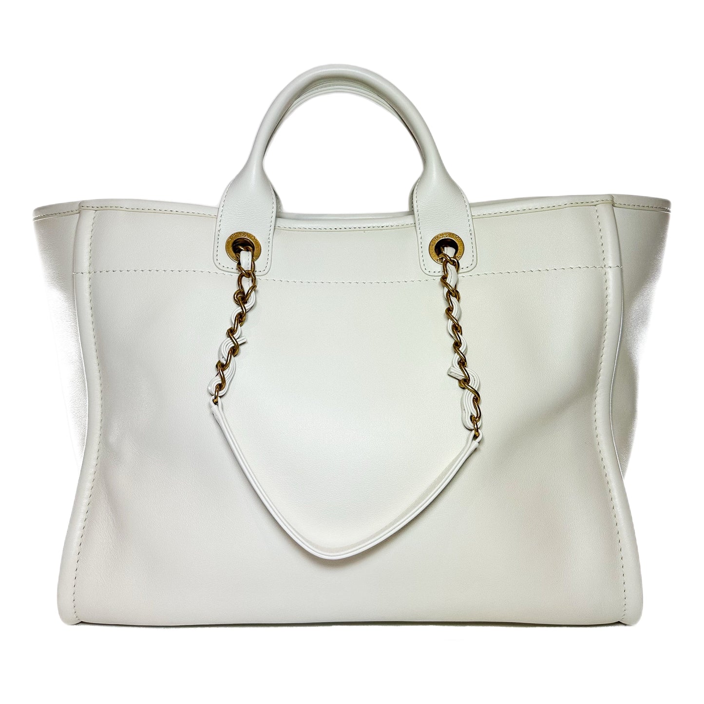 Chanel Large Canvas White Tote Bag