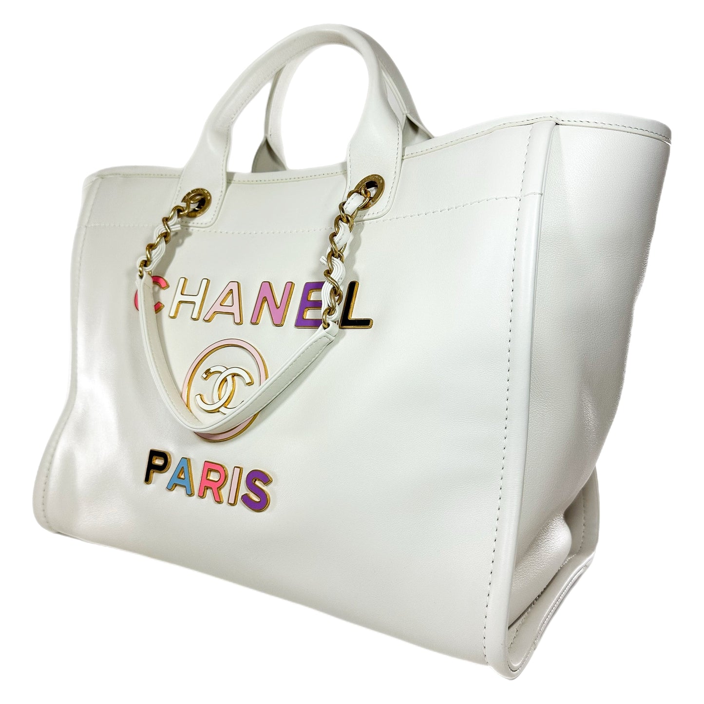 Chanel Large Canvas White Tote Bag