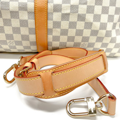 Louis Vuitton Keepall Damier Azur Bandouliere 55 Duffel Bag Luggage