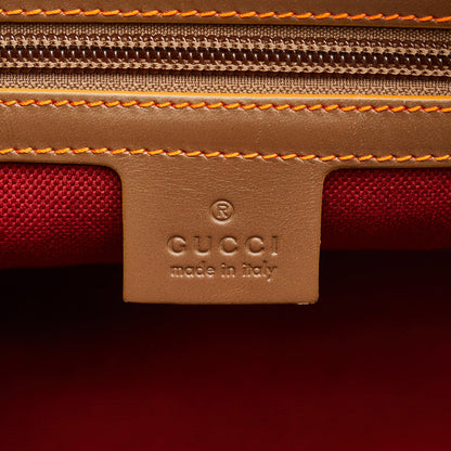 Brown Gucci GG Supreme Web Duffle Tote Satchel