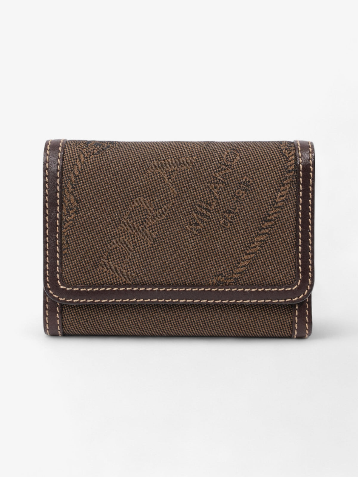 Prada Logo Wallet Beige / Brown Canvas