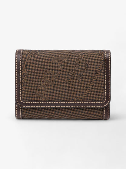 Prada Logo Wallet Beige / Brown Canvas