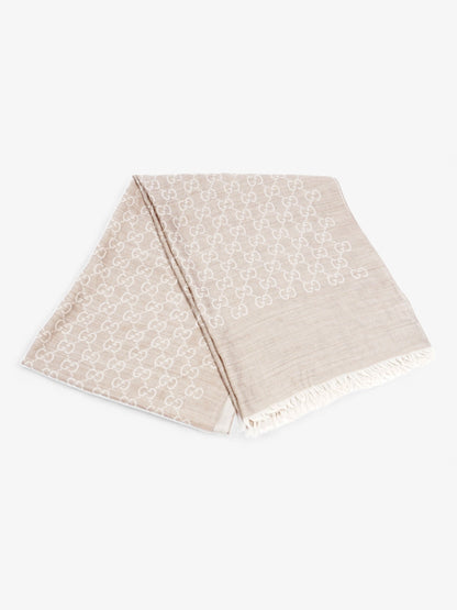 Gucci GG Scarf Grey / Beige Wool