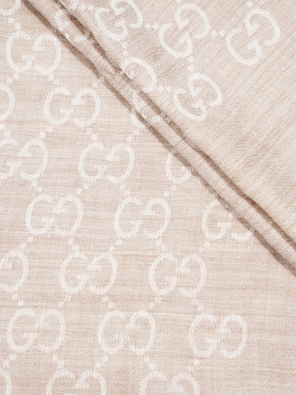 Gucci GG Scarf Grey / Beige Wool
