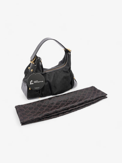 Gucci Jockey Hobo Black / GG Supreme Canvas Medium