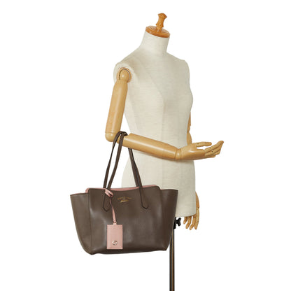 Gucci Swing Tote Medium Brown Leather