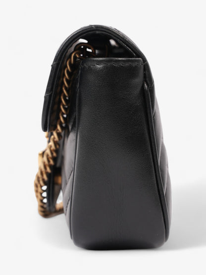 Gucci GG Marmont Black Matelasse Leather Super Mini