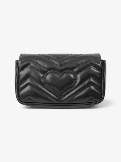 Gucci GG Marmont Black Matelasse Leather Super Mini